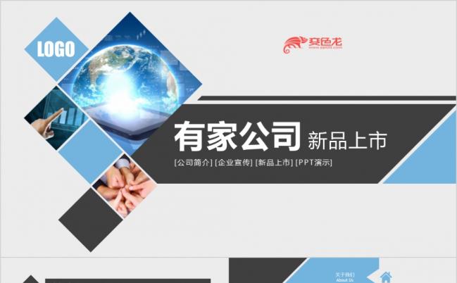 蓝灰简约企业宣传公司简介PPT模板缩略图