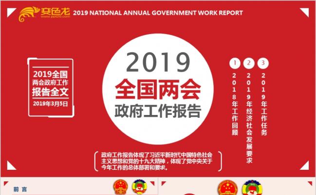 贯彻全国两会精神政府工作报告解读PPT模板缩略图