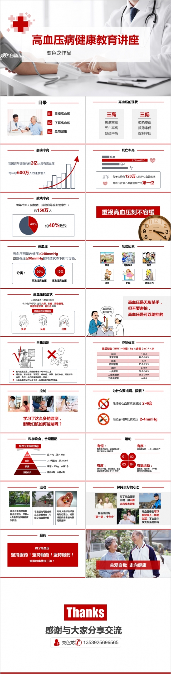 高血压健康教育医疗宣传讲座PPT模板