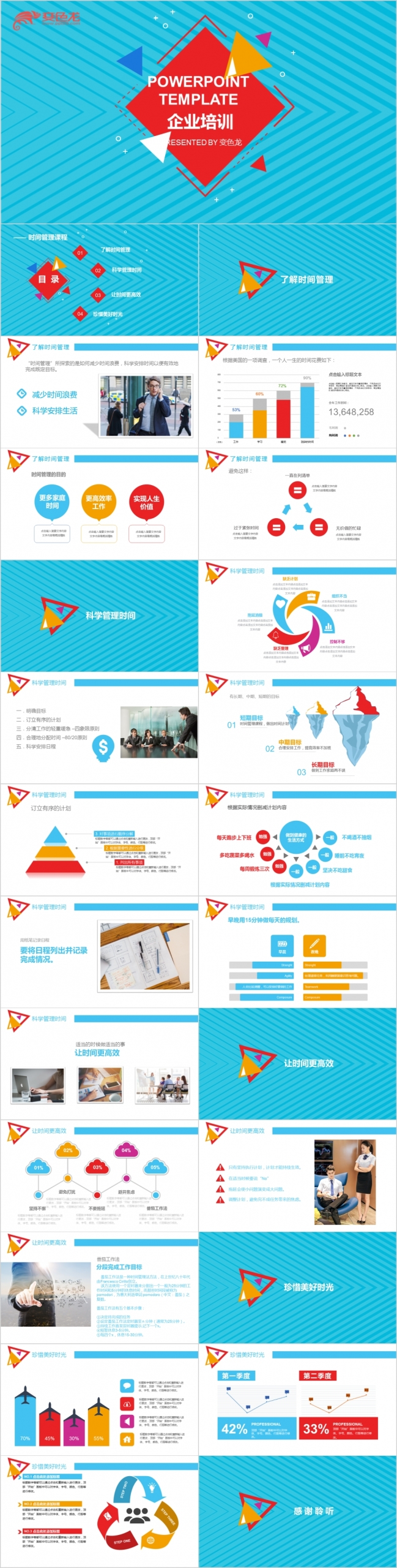 2019简约企业培训之时间管理课程PPT模板