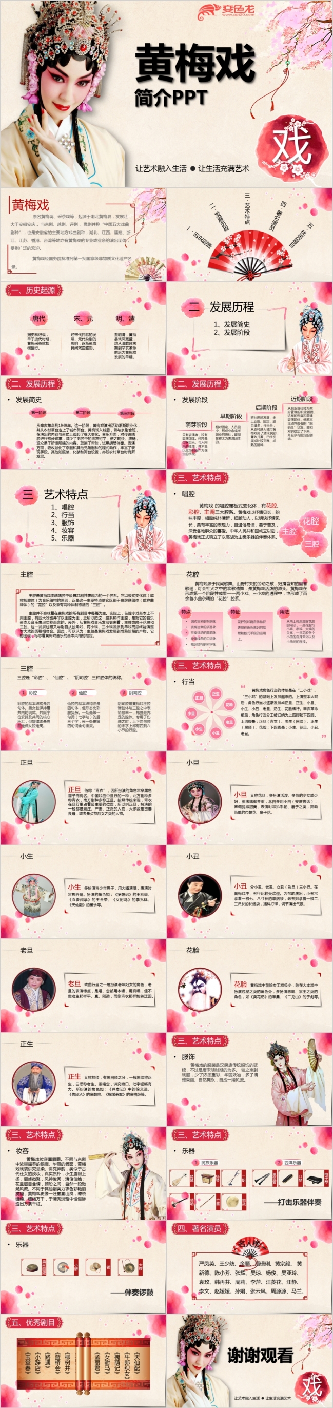 黄梅戏传统文化简介经典大气PPT模板