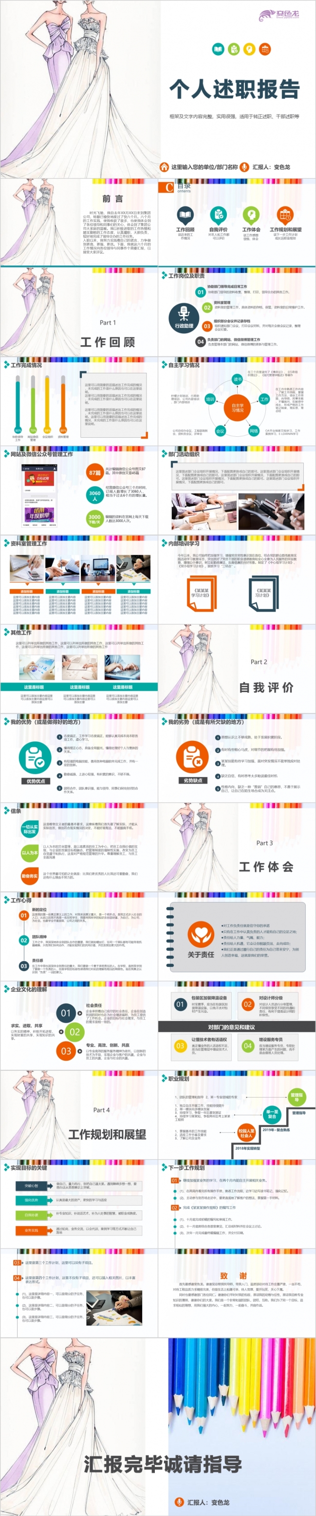 服装行业个人述职报告PPT模板