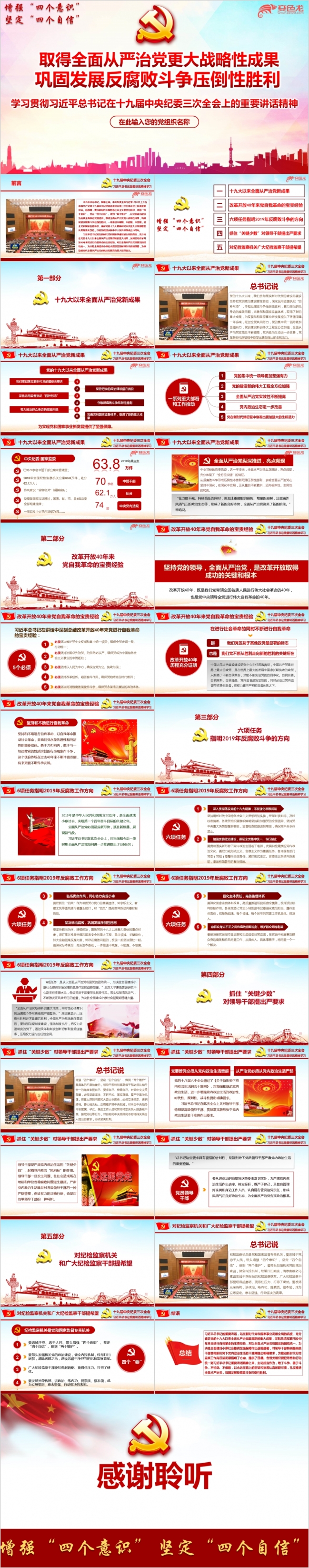 十九届中央纪委三次全会重要讲话专题党课ppt课件