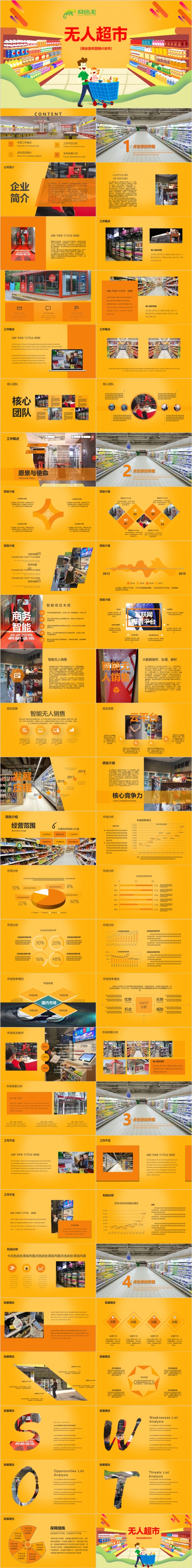 智能无人超市便利店宣传PPT模板