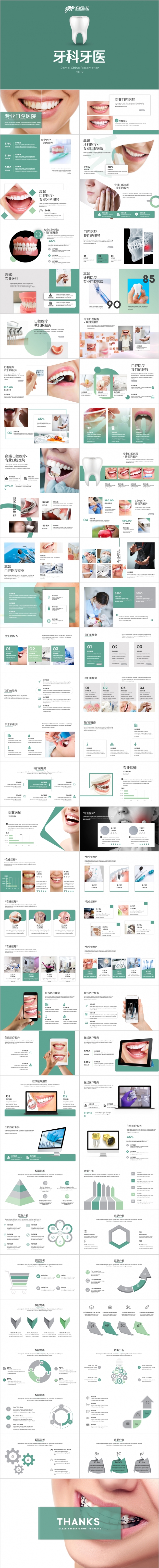 2019医疗牙科牙医牙齿健康口腔美容PPT模版