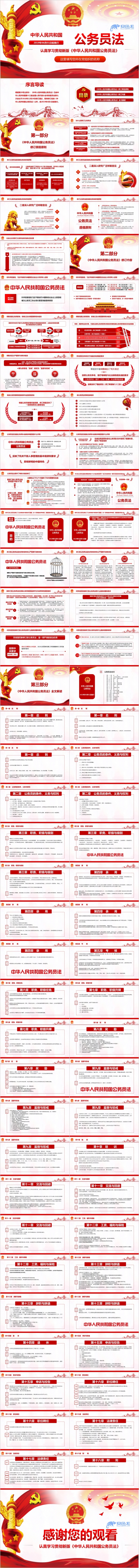 新修订中华人民共和国公务员法PPT模板