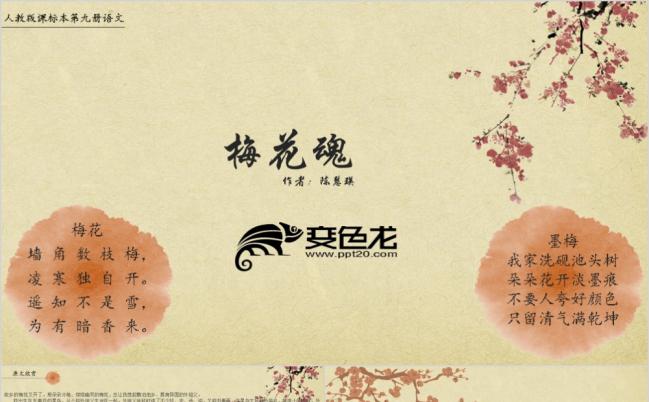 小学五年级梅花魂教师公开课课件PPT模板缩略图