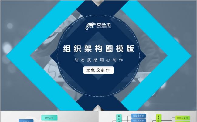 动态质感微粒体精美企业组织架构图表PPT模版缩略图