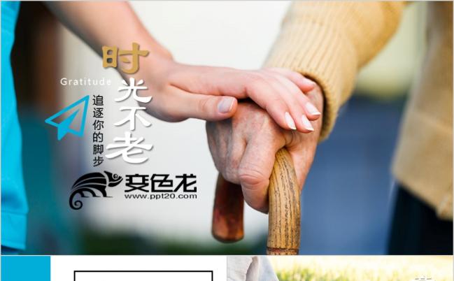 时尚精美关爱老人公益活动PPT模版缩略图