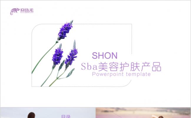 紫色薰衣草唯美美容护肤产品产品介绍PPT模板缩略图