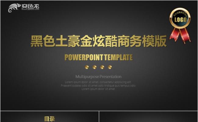 黑色土豪金炫酷商务工作总结PPT模版缩略图