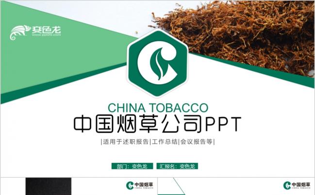绿色动感中国烟草公司述职报告工作总结PPT模板缩略图