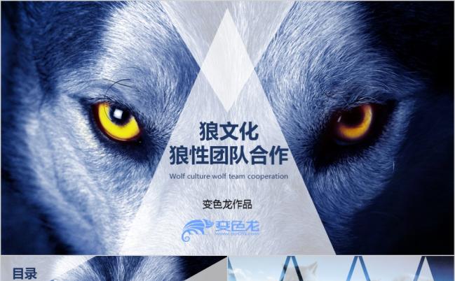 狼文化狼性团队合作PPT模板缩略图