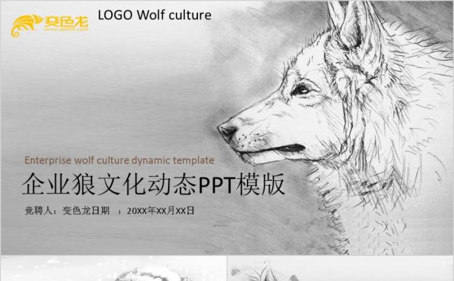 简约手绘企业狼文化团队建设PPT模版缩略图