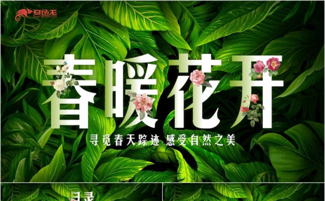 2019春暖花开自然之旅商务通用PPT模板缩略图