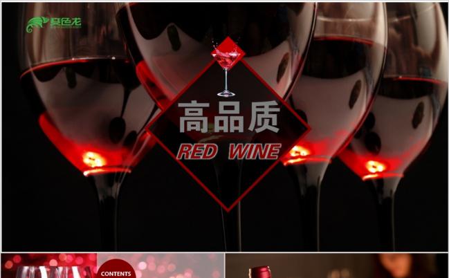 高端时尚精品红酒葡萄酒产品介绍PPT模版缩略图