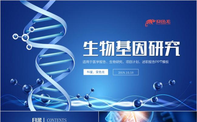 科学严谨生物学术研究基因DNA医学研究项目计划PPT模板缩略图