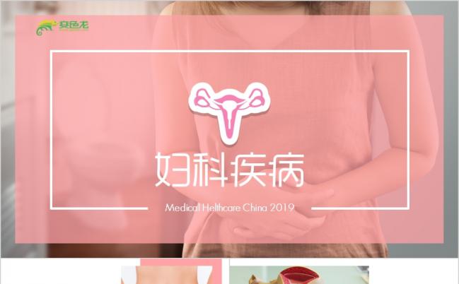 唯美关爱女性妇科疾病女性健康医疗PPT模版缩略图