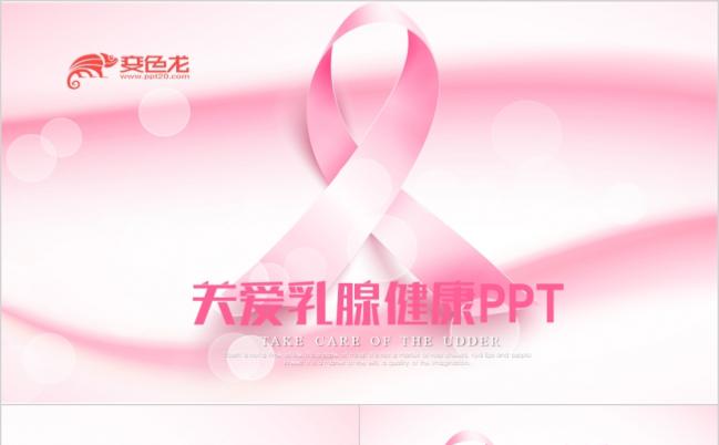 粉色温馨精美关爱女性健康宣传活动ppt模板缩略图
