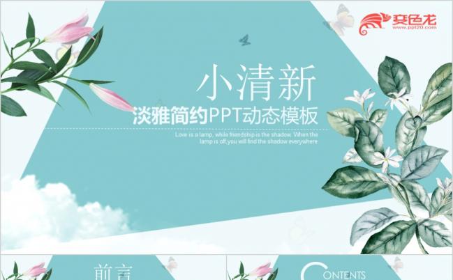 蓝色小清新花卉韩范工作总结汇报动态ppt模板缩略图