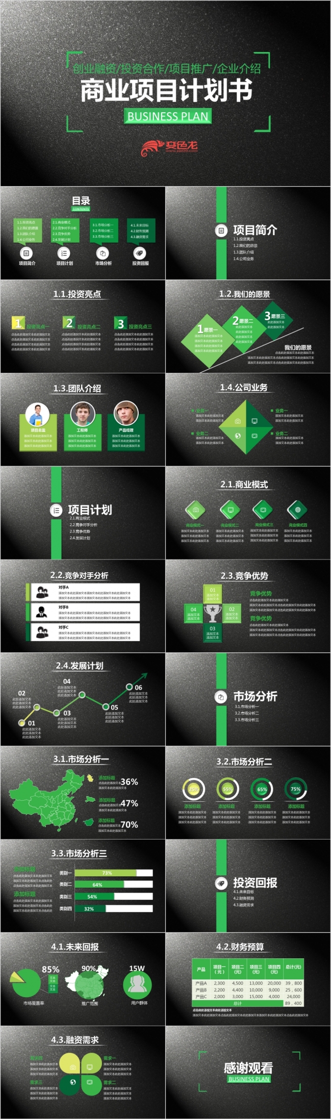 2019质感商业项目计划书PPT模板