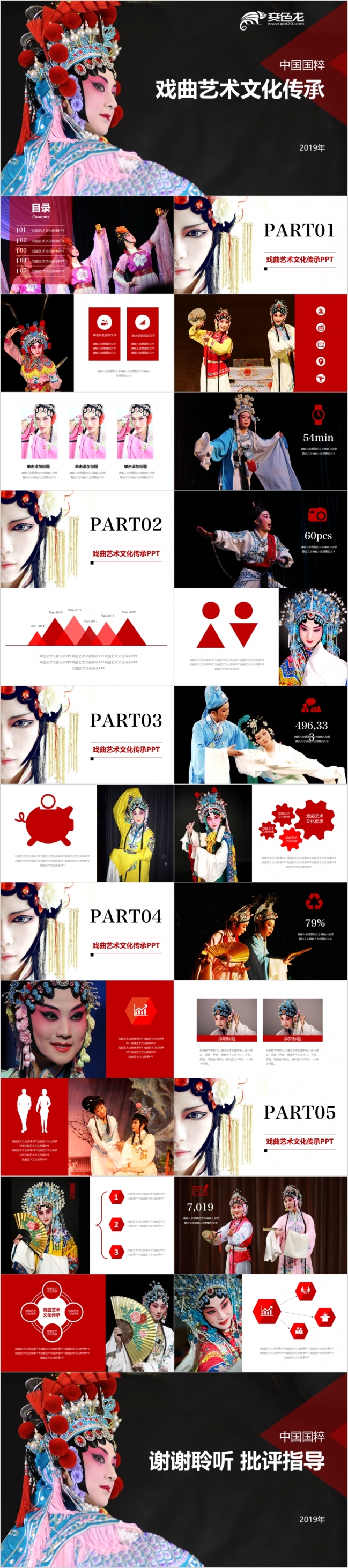 中国戏曲艺术文化传承课题讲解PPT模板