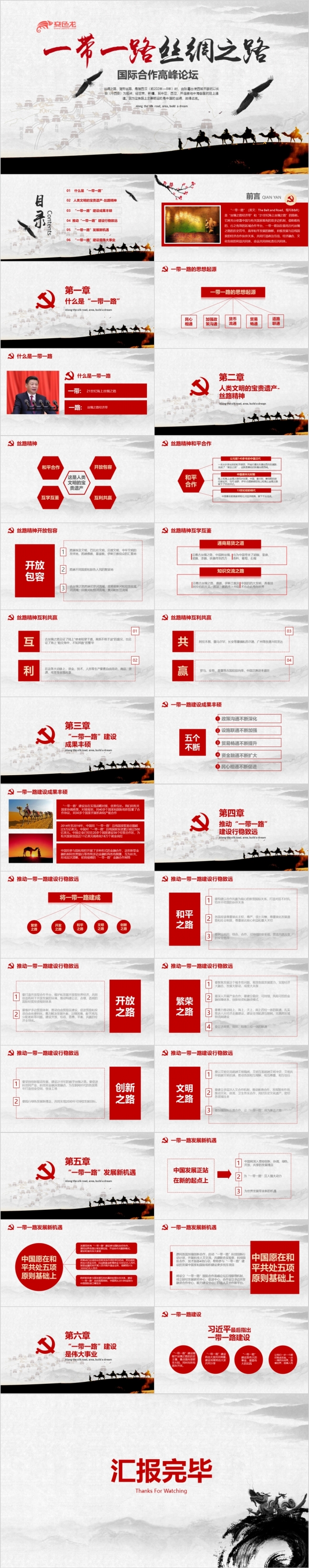 中国一带一路国际合作高峰论坛PPT模板