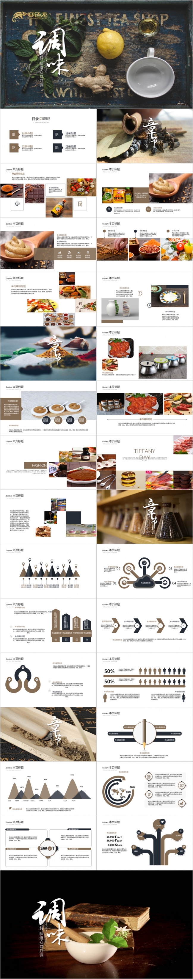 精致简约餐饮行业调料调味品品牌推广ppt模板