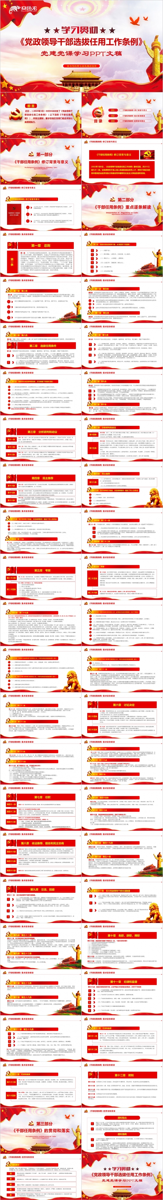 党政领导干部选拔任用工作条例党课学习PPT模板