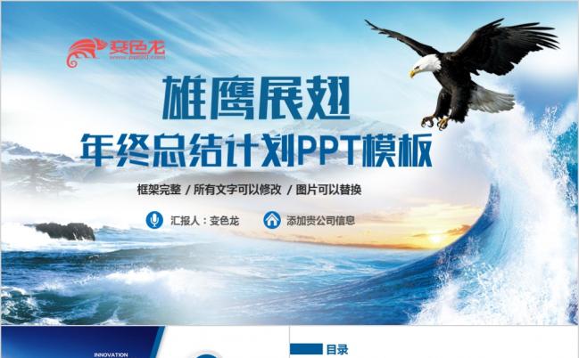 雄鹰展翅创意工作计划总结汇报工作计划PPT模板缩略图