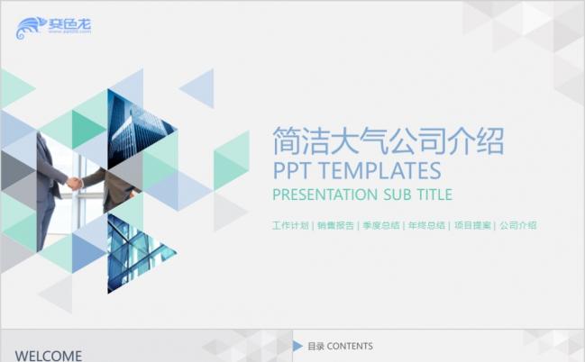 简约商务公司简介企业介绍产品计划融资PPT模板缩略图
