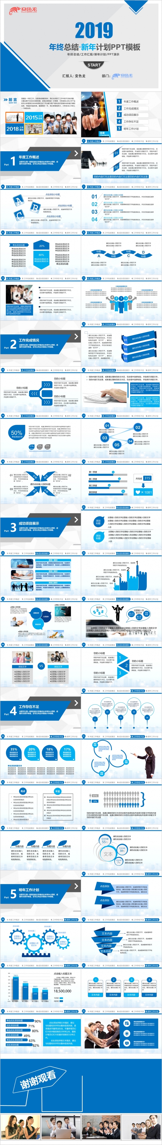 2019年底总结商务合作工作计划市场分析销售报告PPT模板