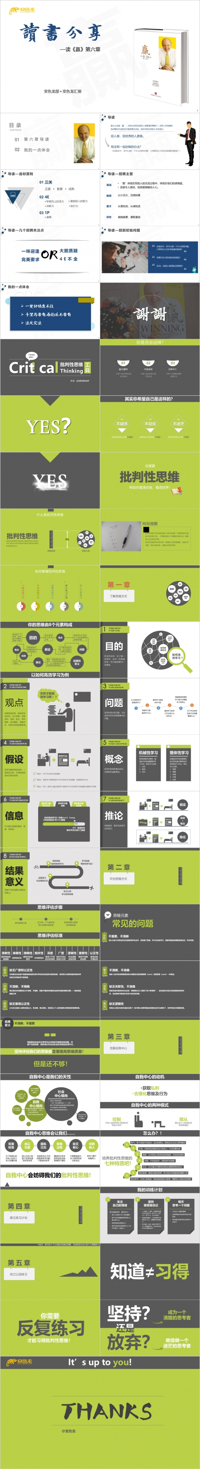精简风格读书分享读书笔记工作汇报宣传PPT模板