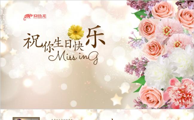 典雅生日快乐电子相册ppt模板缩略图