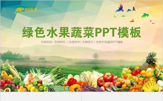 绿色简约微粒体生物科技农业种植水果蔬菜推广PPT模板缩略图