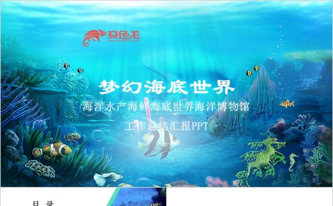 海底世界保护海洋环境保护海洋博物馆水产渔业工作总结汇报PPT模板缩略图