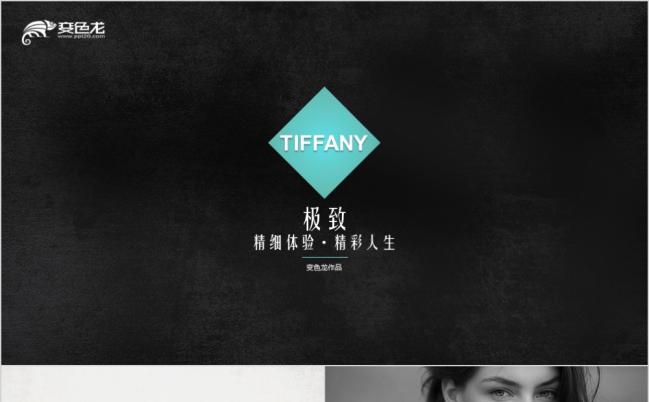 高端精致奢侈品蒂芙尼Tiffany珠宝婚纱产品展示ppt模板缩略图