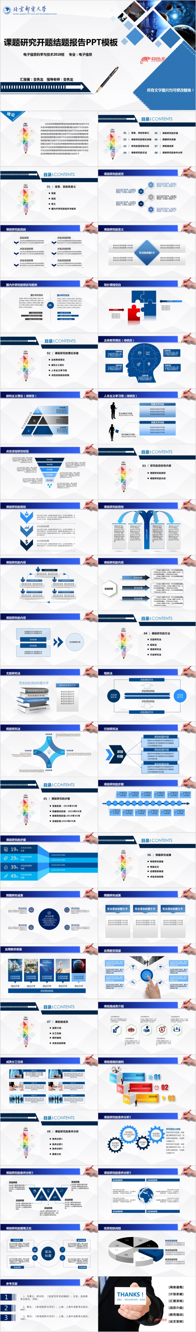 2019大学教学课题研究开题结题报告PPT模板