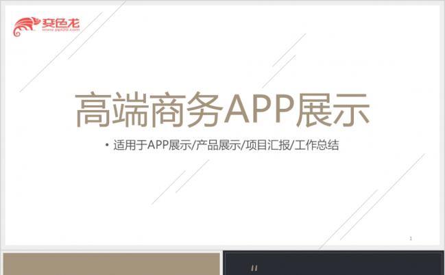 高端商务时尚极简欧美APP展示PPT模板缩略图