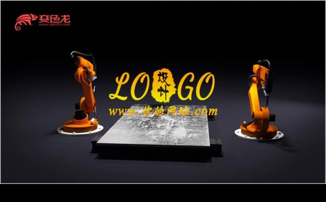 动感机械工业机器人手臂焊接LOGO片头动态PPT模板缩略图