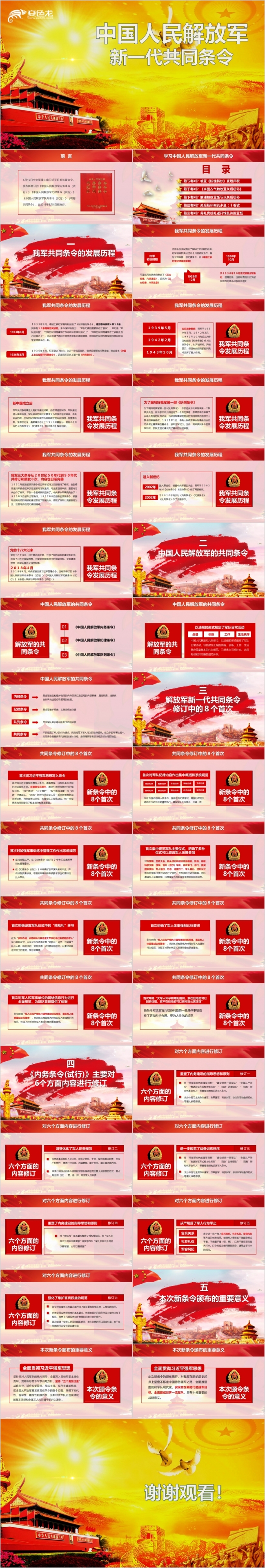 解放军新一代共同条令学习PPT模板