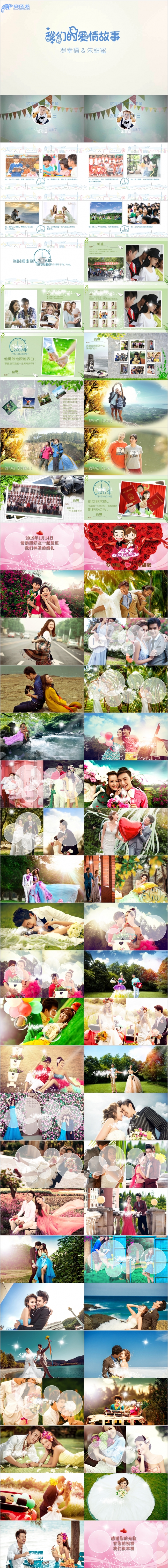 2019唯美婚礼庆典开场视频片头动画电子相册ppt模版