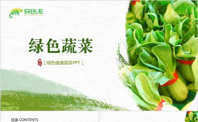 绿色有机蔬菜农家乐动态ppt模板缩略图