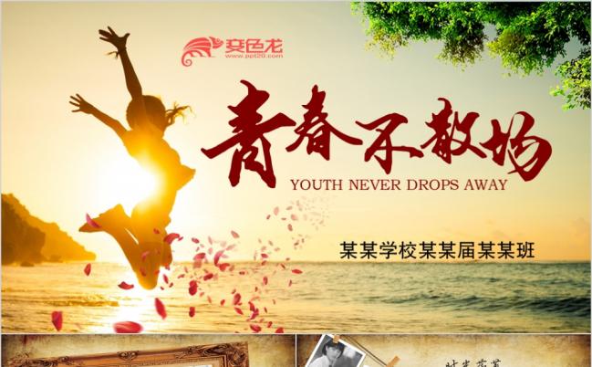 青春不散场唯美动态PPT模板缩略图