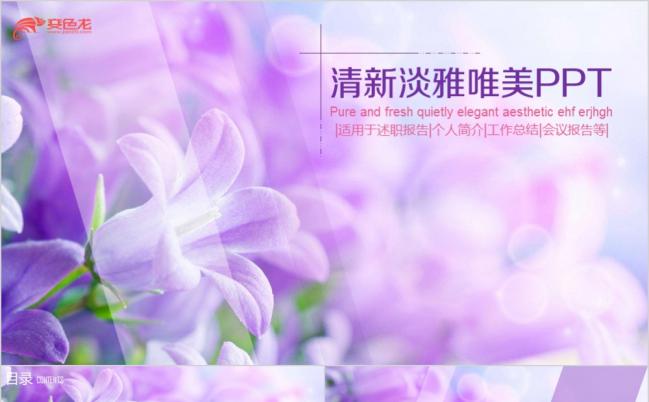 紫色美容护肤小清新述职报告个人简历工作总结通用动态PPT模板缩略图