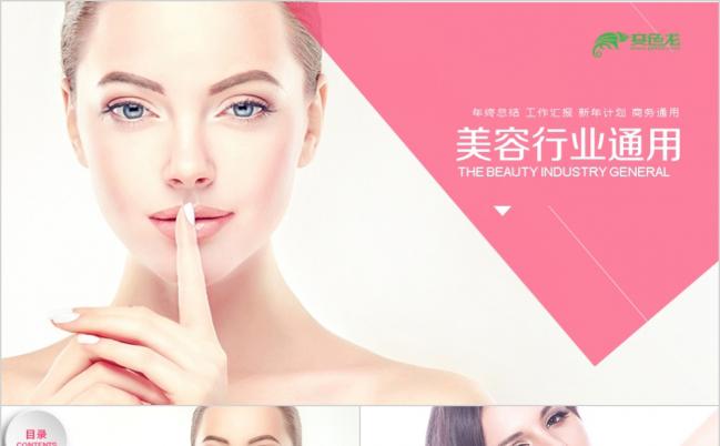 粉色精致简约美容护肤化妆品行业工作计划总结演讲PPT模板缩略图