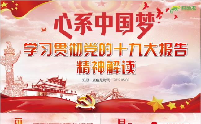 2019贯彻党的十九大报告精神PPT模板缩略图