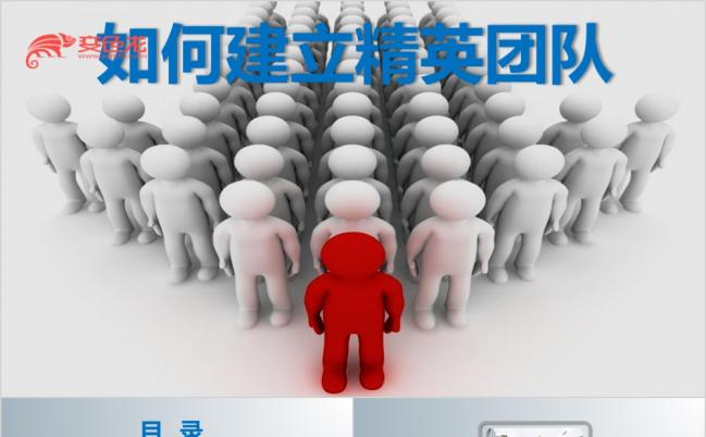 蓝色商务如何建立精英团队更多员工培训课件PPT模板缩略图