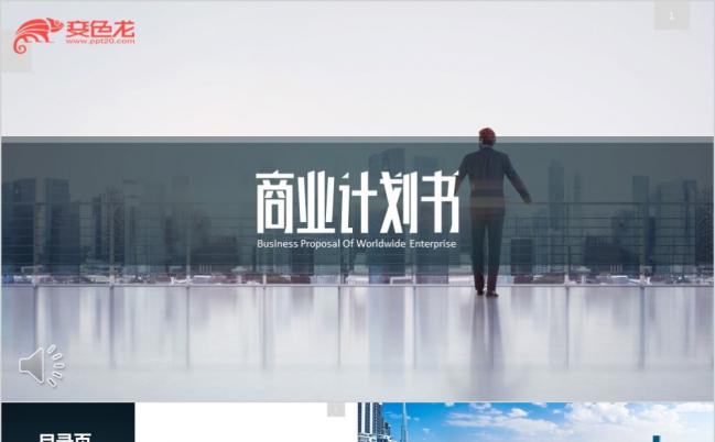 稳重大气高端商务企业简介商业计划书ppt模板缩略图