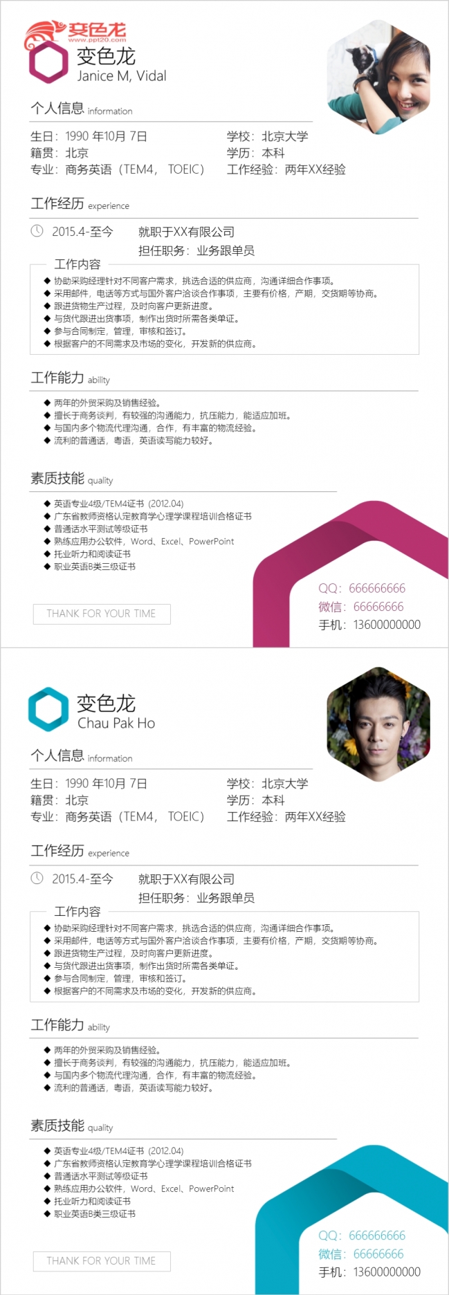 高端个性个人简历自我介绍PPT模版